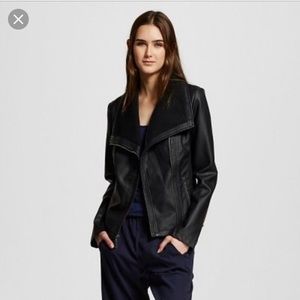 Mossimo Rib Trim Faux Leather Moto Jacket